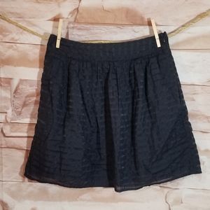 Banana Republic Navy A-line Striped Skirt Silk